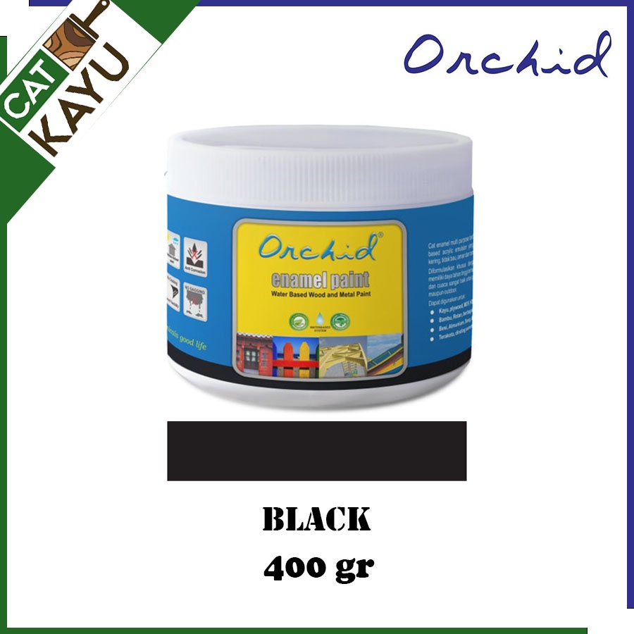 Cat Kayu dan Besi Holow Waterbase Orchid Enamel Paint Anti Karat Warna Hitam Bahan Air