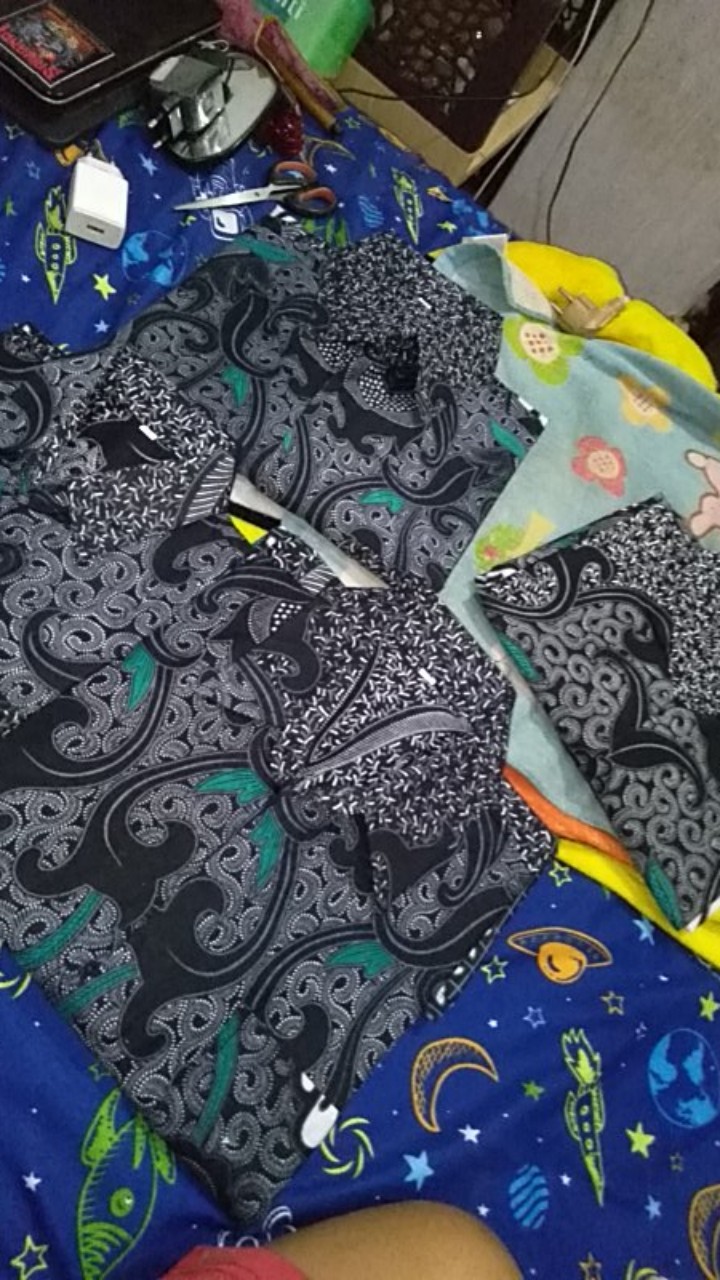 [cod] Batik Couple Keluarga Sania Ruffle Ori Ndoro Jowi Dnt Dimensi Abu