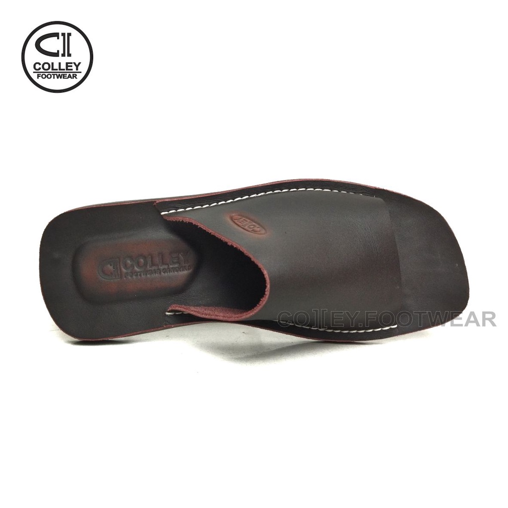 COD - SANDAL COKELAT FULL KULIT ASLI 100% / SANDAL KASUAL PRIA COLLEY / COKELAT CLY-SB1-037