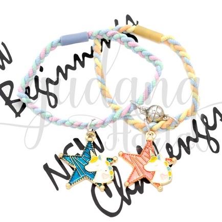 GEMEZZ Gelang BFF Magnet Karet Unicorn Star Ikat Couple 2 Fungsi Lucu GG 205405