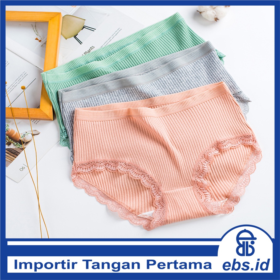 𝐄𝐁𝐒 ✅ PW069 Celana Dalam Wanita CD NO PITA Menstruasi Celana Brief Seamless CD Pakaian Dalam Import