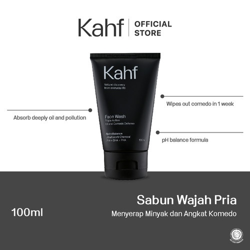 KAHF Skincare Cowok Halal (BPOM) Face Wash/Serum Jenggot/Eau de Toilette/Triple Protection Sunscreen Moisturizer 30 ml