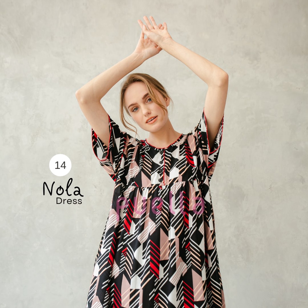 Puella - Daster Nola Series 14 | Baju Tidur Adem | Daster Jumbo | Baju Santai | Sleepwear | Baju Tidur Busui Friendly | Dress Hamil | Daster Murah | Dress Santai-6
