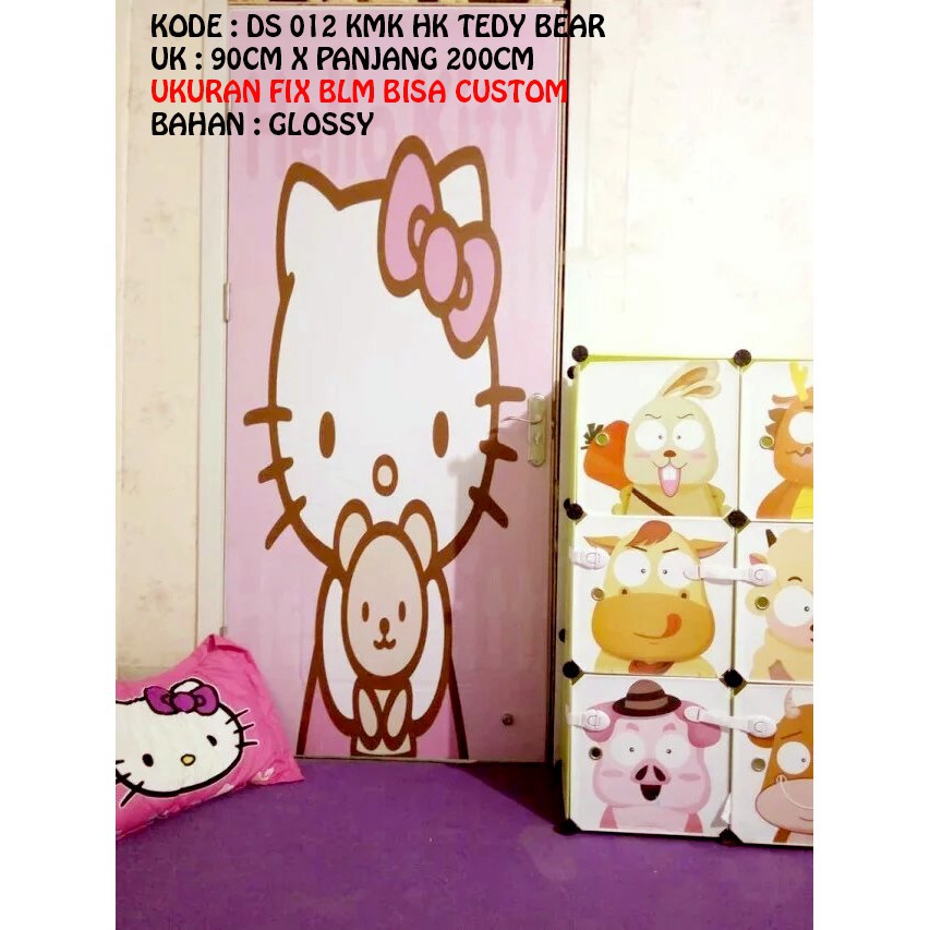 WALLSTICKER STIKER PINTU MOTIF KARTUN MARIO LUIGI HELLO KITTY TEDDY BEAR SKATEBOARD UK 90CM X 200CM