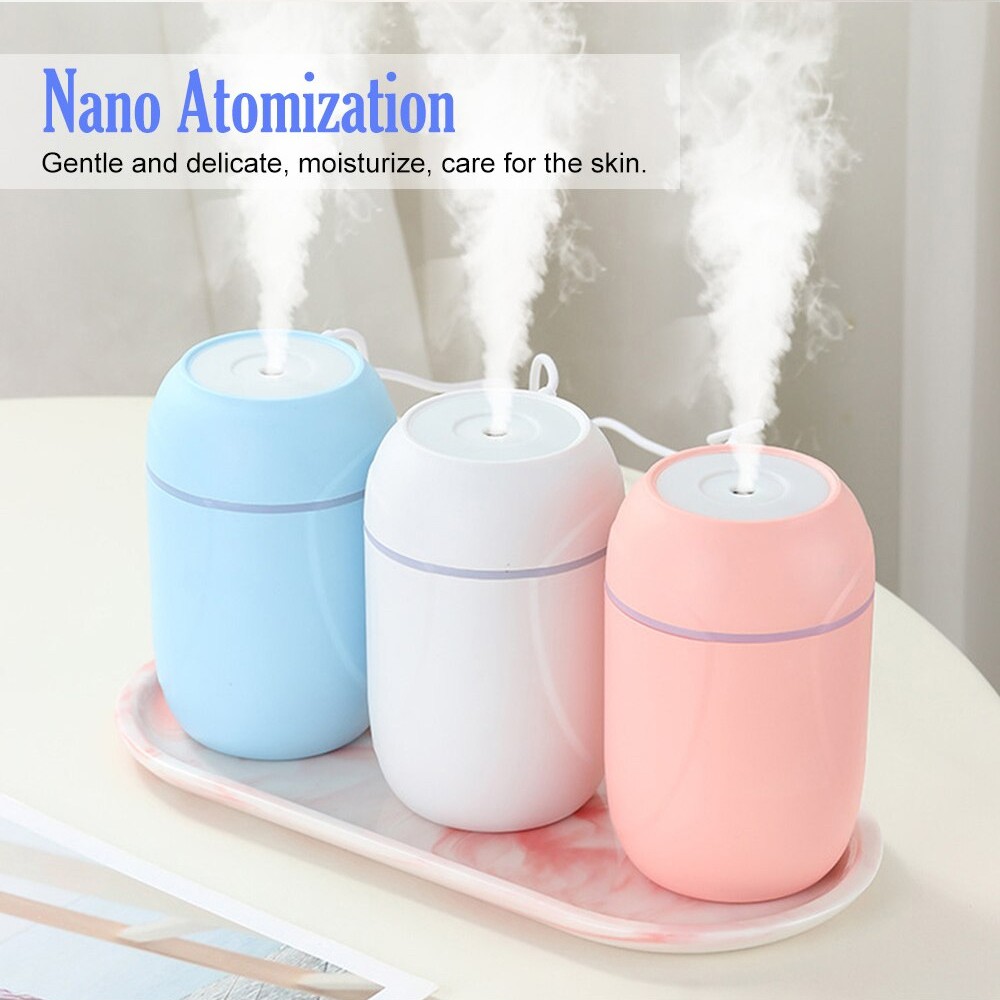 Air Aroma Mini Humidifier Pink 300Ml Aromatherapy Purifier Diffuser + free 1 oil