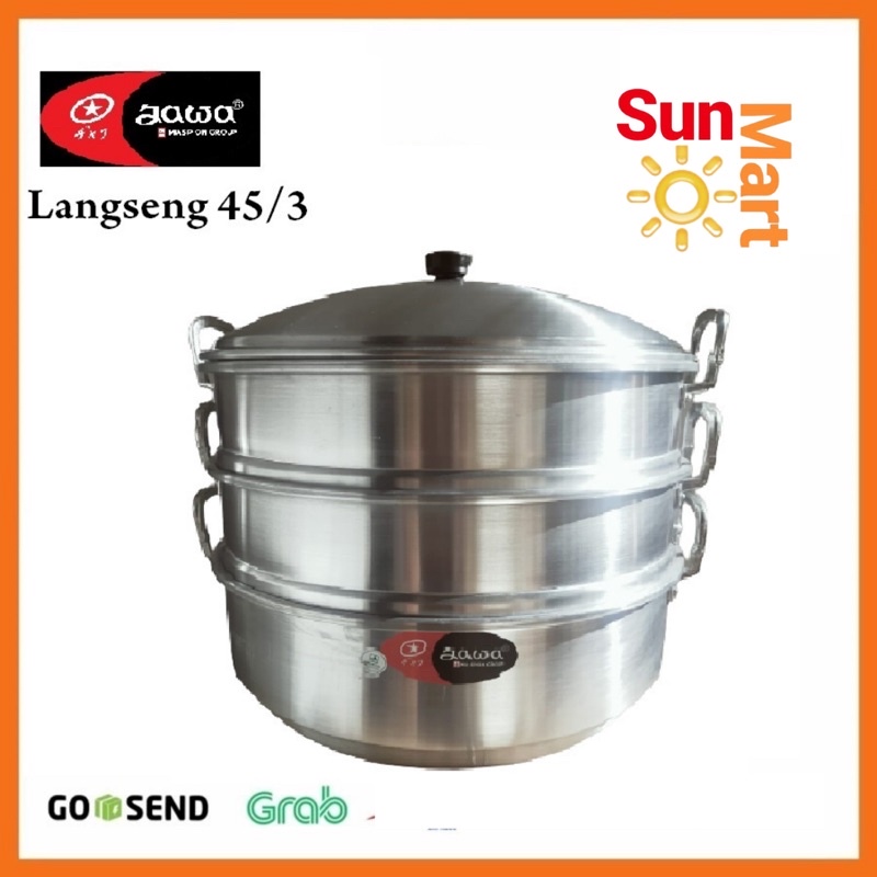 Panci Kukusan Langseng Maspion Jawa 45/3 45 cm Susun 3 (Gojek)