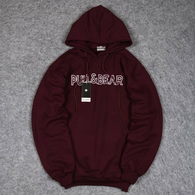 pull and bear burgundy hoodie