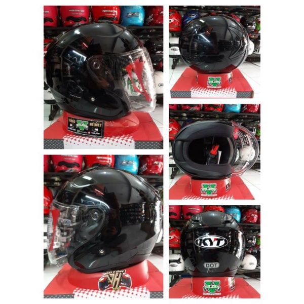 KYT HELM KYOTO BLACK/HITAM GELOSSY ORIGINAL