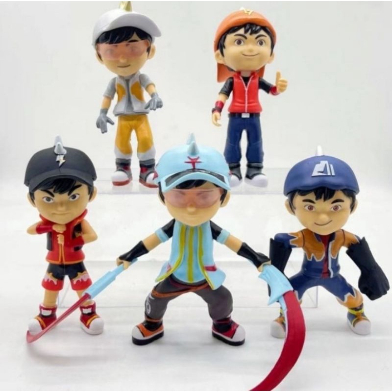 Action Figure Boboiboy SUPRA GEMPA HALILINTAR /Pajangan Topper cake Set 5pcs