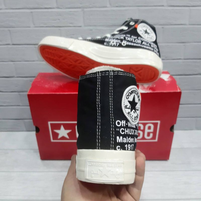 converse 70s x off white hi all black sol white