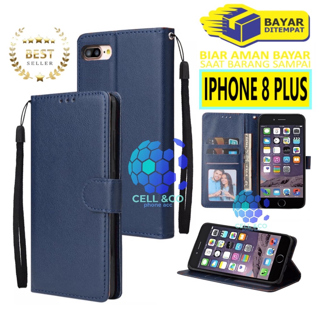 Flip cover IPHONE 8 PLUS Flip case buka tutup kesing hp casing hp flip case leather wallet