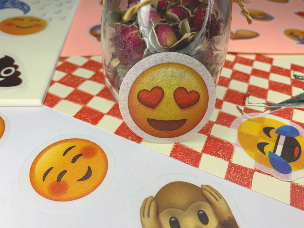 Creative new funny emoticons and paper hand account stickers package photo album diary DIY hand account stickers 40 pieces