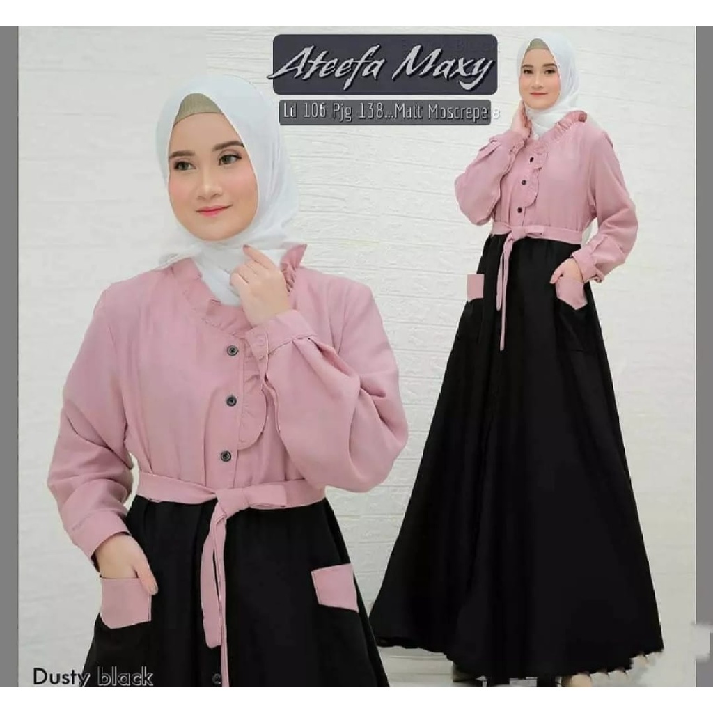 baju gamis remaja 2022/ ATEFA MAXI / gamis 2022 modern / gamis terbaru remaja / baju gamis terbaru 2