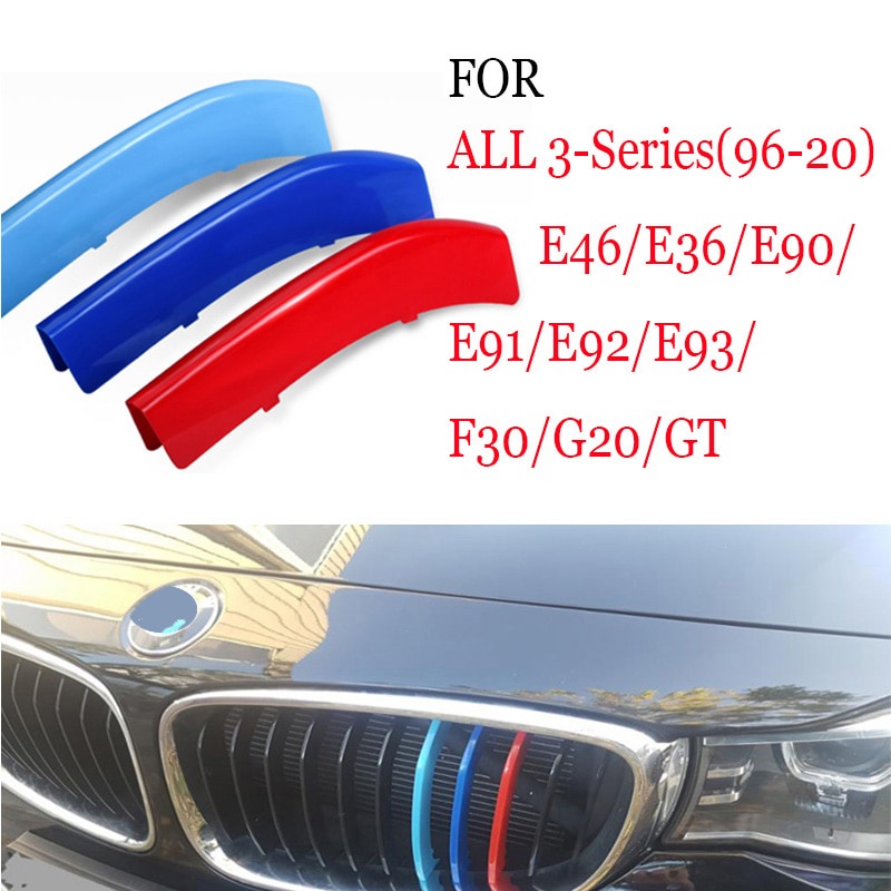 3pcs Klip Strip Trim Grill Mobil Balap BMW G20 E90 320I F30 E46 E36 E91 E92 E93 F31 3 Series GT F34 Bahan ABS