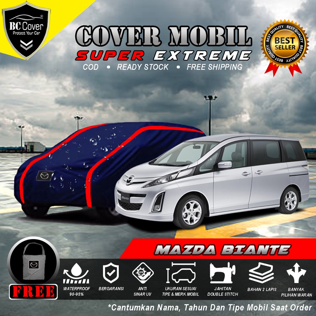 Body Cover Mobil Mazda Biante Waterproof / Sarung Mobil Mazda Biante Anti Air / Selimut Tutup Penutup Mantol Kerudung Mantel Mobil Mazda Biante Waterproof Outdoor Anti Air