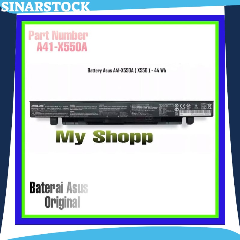 Baterai Batre Laptop Asus X550 X550V X550VB X550VW X550VX A41-X550A batre batrei batere batrai