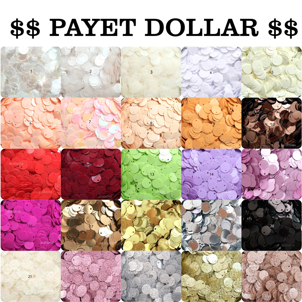 PAYET DOLLAR / SEQUIN BULAT BANYAK WARNA