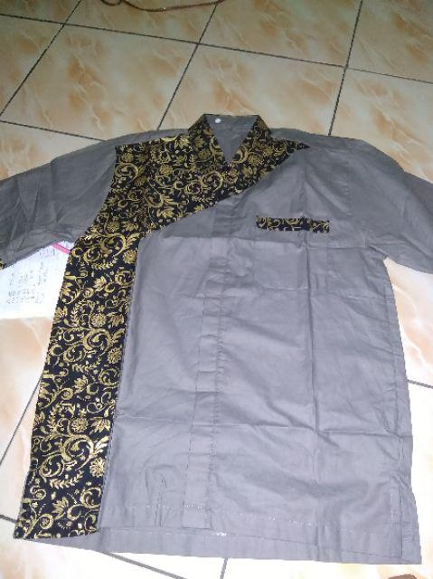 Asifa Batik Hrb026 Kenongo Kemeja Tosca Pendek Pekalongan Padi M L Xl Sogan Tulis Halus Kemeja Batik
