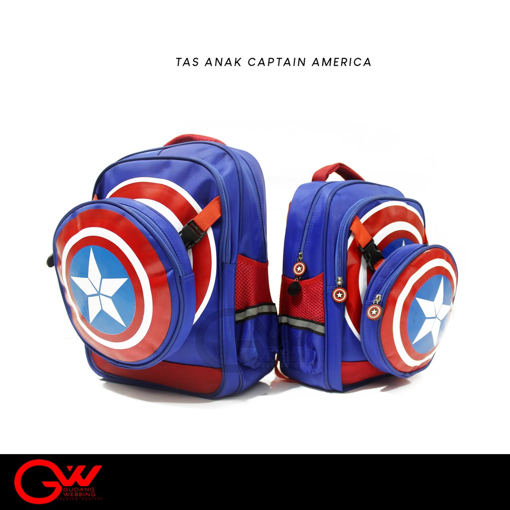 Tas Anak | Tas Sekolah Captain America 2in1