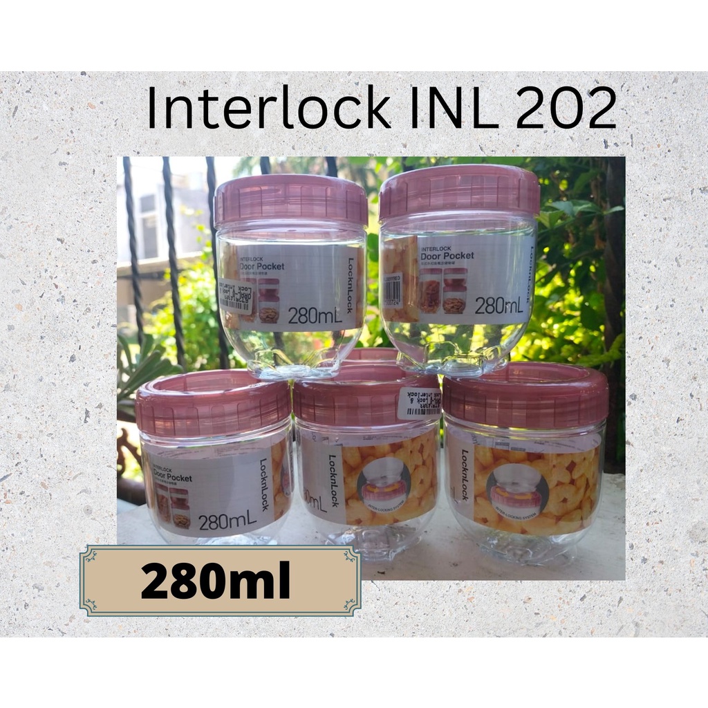 LOCK &amp; LOCK LOCK&amp;LOCK INL203 / INL 202  Interlock Round Container Toples 500 ml / 280 ml