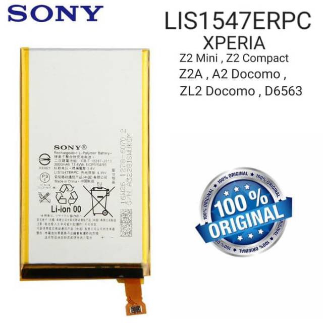 Battery Baterai Original Sony Xperia Z2 Mini Z2A A2 Docomo LIS1547ERPC