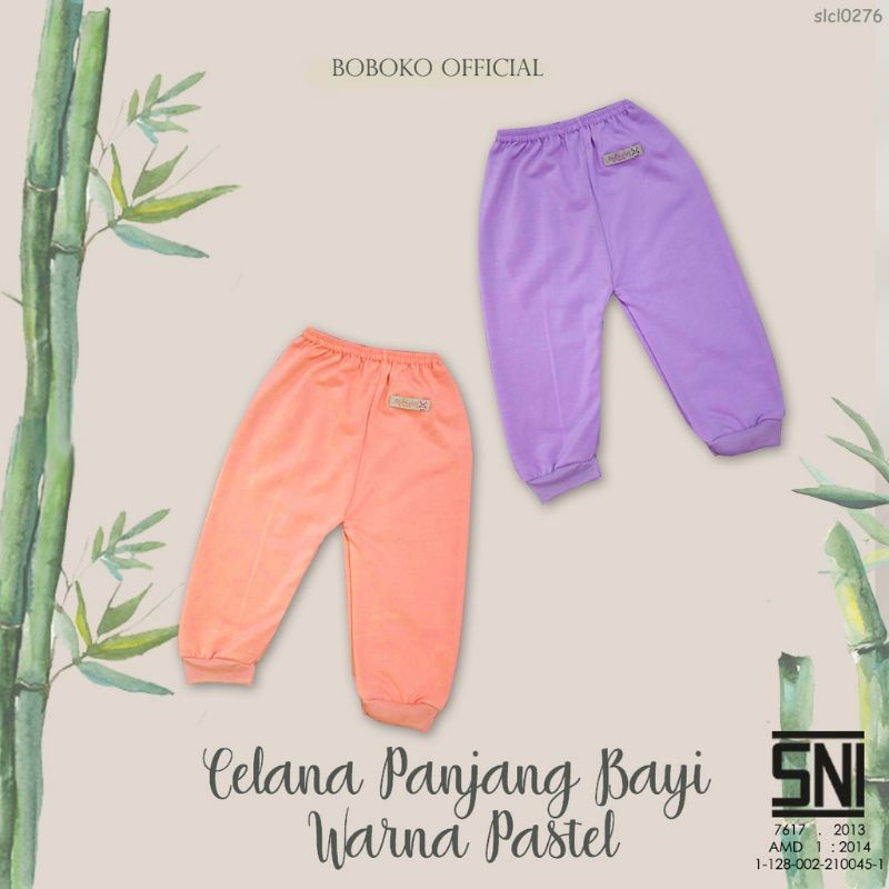 Celana Panjang Bayi Andreatex By BobokoWarna Pastel set isi 6 pcs 0-6 bulan