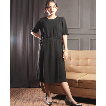 DRESS WANITA HITAM/DRESS JEPANG WANITA/DRESS JAPAN/DRESS IMPORT/TAG/LABEL JAPAN