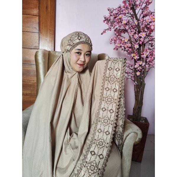 mukena dewasa siti hawa bordir songket