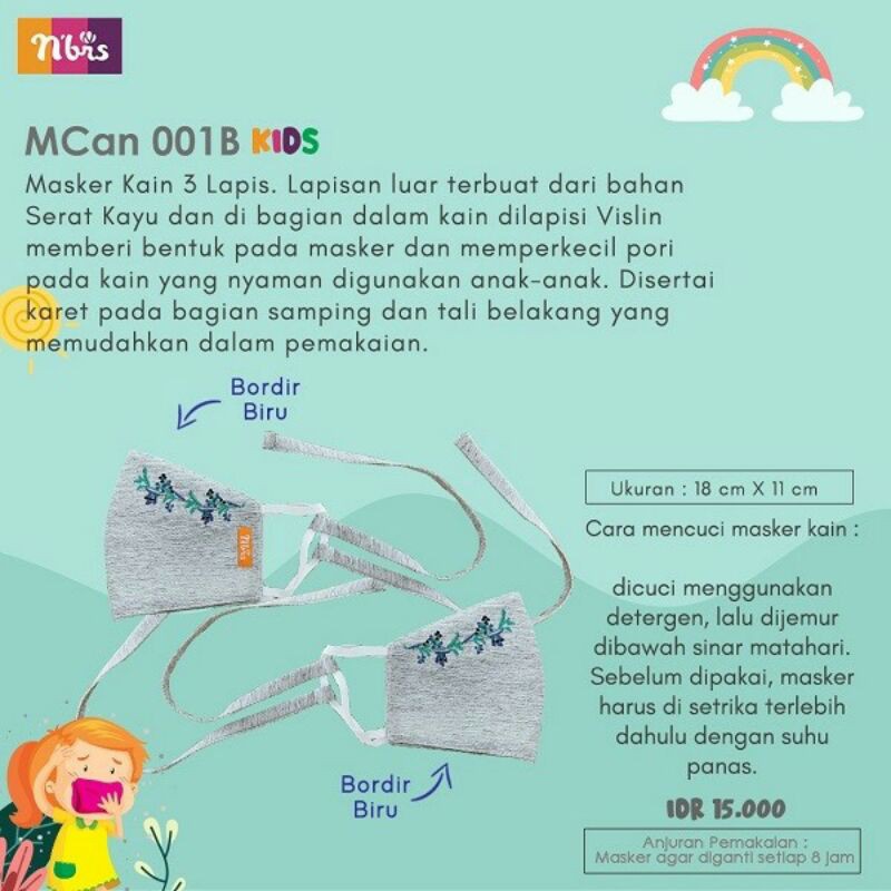 Masker Anak Nibras MCAN 001B Kids 3 Lapis