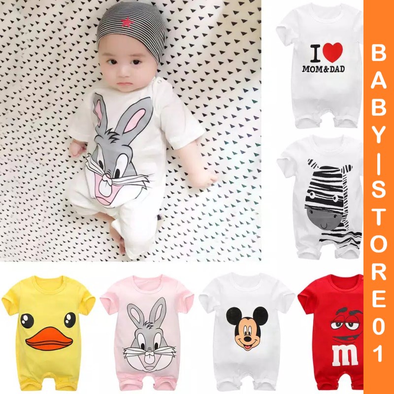 BABY STORE01 - ROMPER BAYI LAKI-LAKI/PEREMPUAN LENGAN PENDEK TULISAN BABY JUMPER PAKAIAN BAYI