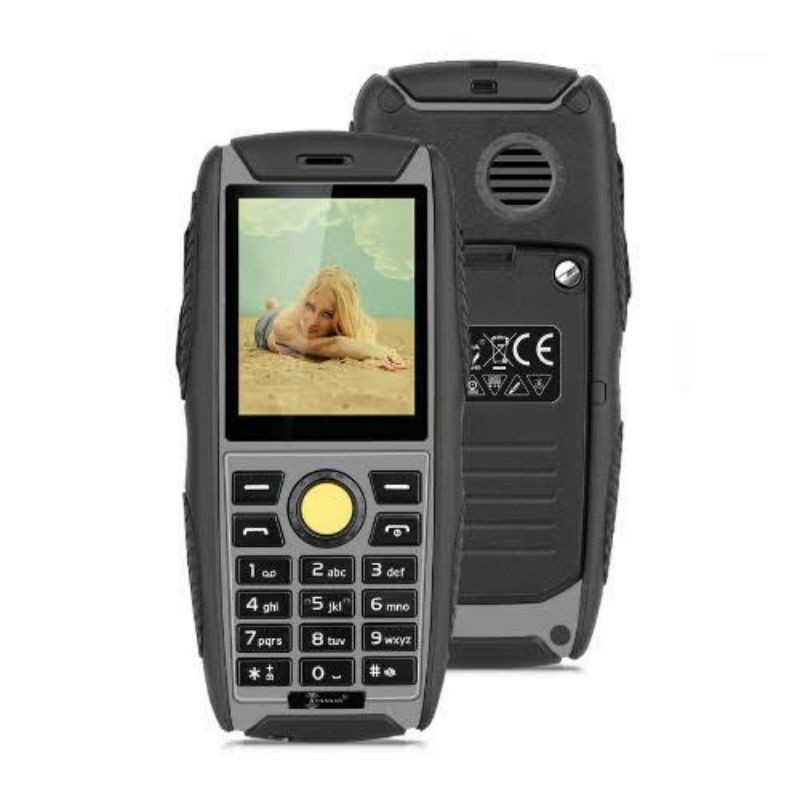 Ponsel WaterProof KEN Mobile W3 Pro handphone Tangguh Grsi RESMI-Grey Black