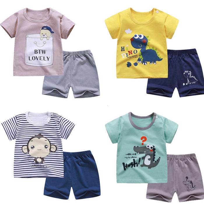 Setelan Baju Kaos Anak Import Jumper Celana Pendek Promo harga grosir