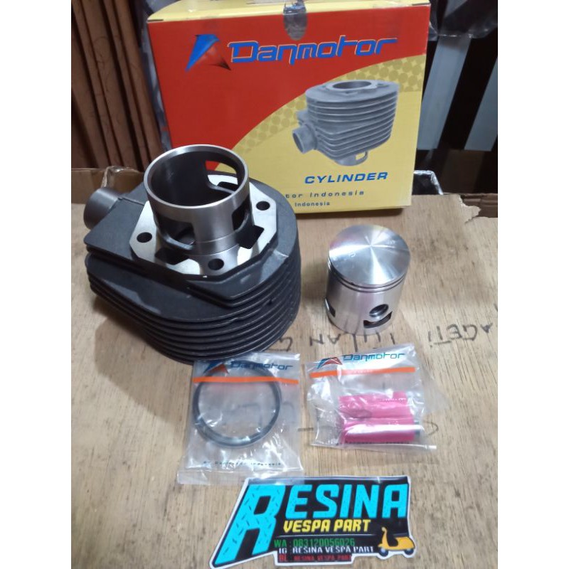 blok boring lubang 3 piston set danmotor untuk vespa super sprint bajaj ps px pxe excel exclusive