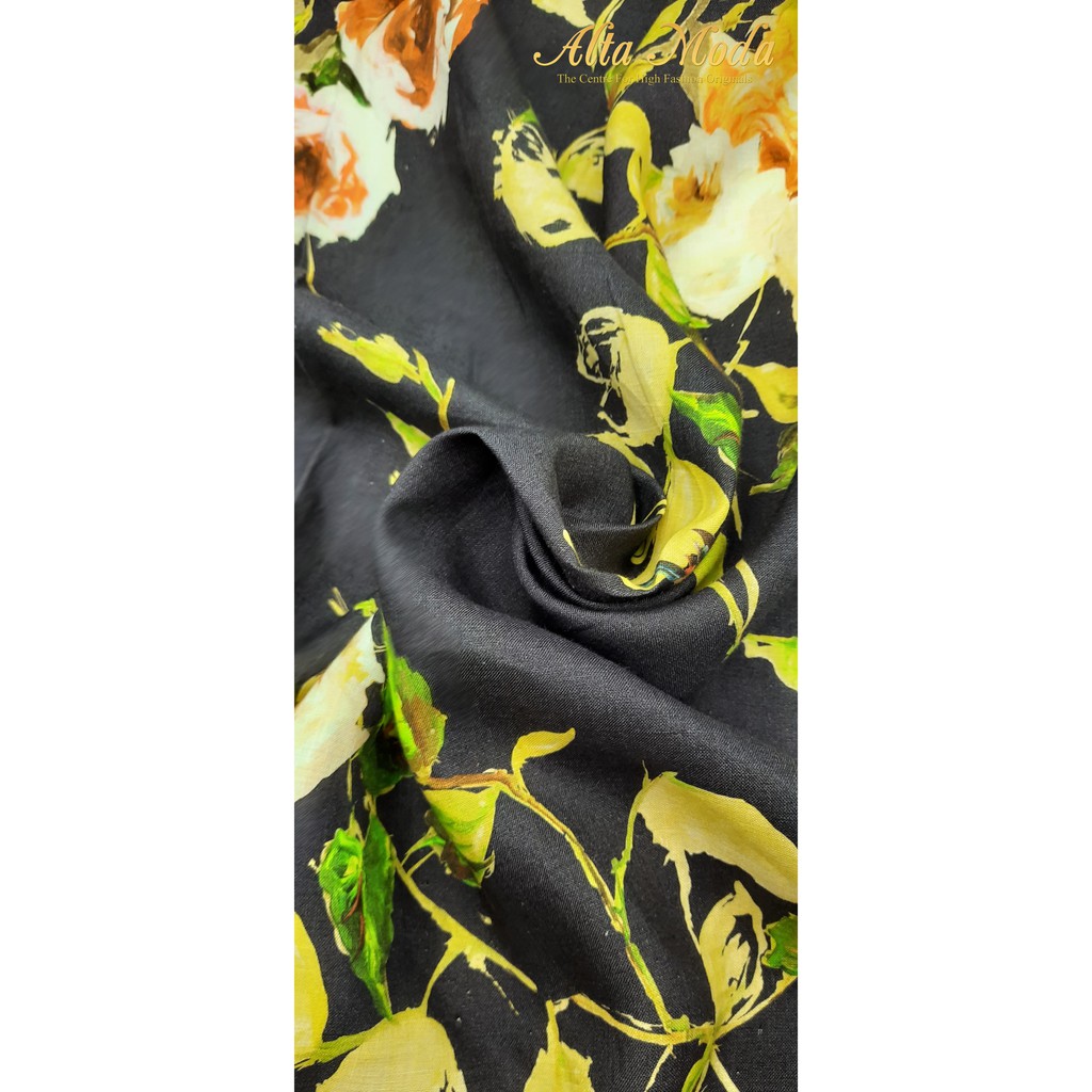 

Alta Moda Linen Motif Fancy Floral Painting Hijau Kuning Kain (1 M)