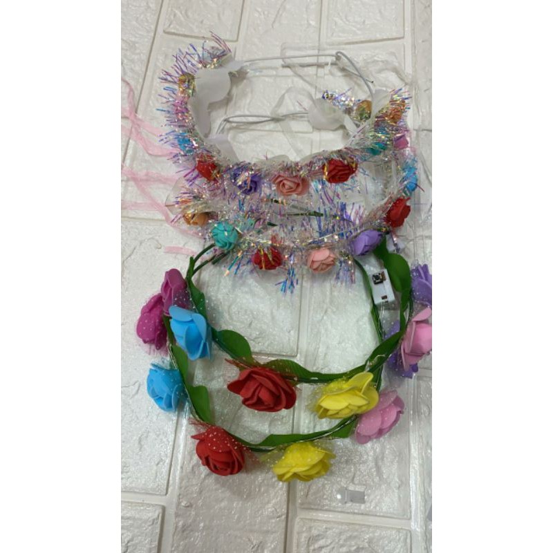 isi 6 pcs bando bunga nyala TAHUN BARU campur warna