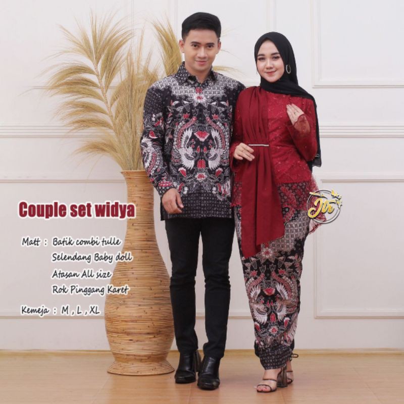 Couple RnB set widya amalia Selendang baju couple lamaran model baju batik couple kombinasi terbaru