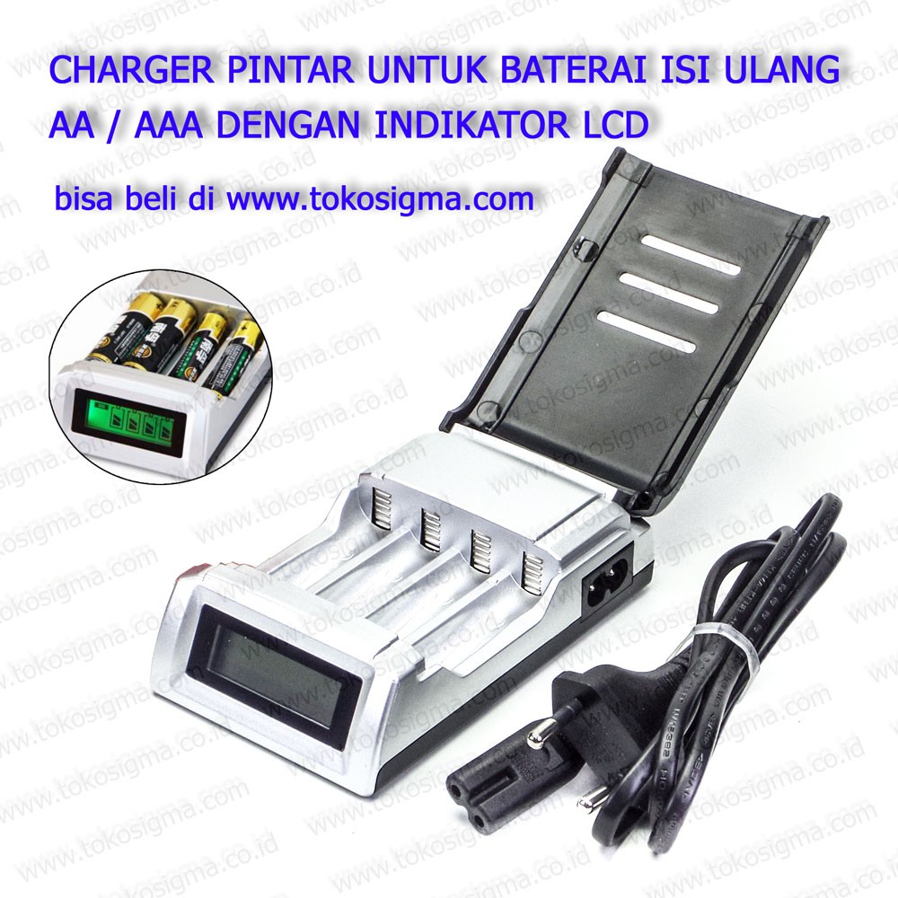 ALAT CHARGER PINTAR UNTUK CAS BATERAI isi ulang RECHARGE AA / AAA with LCD 905w