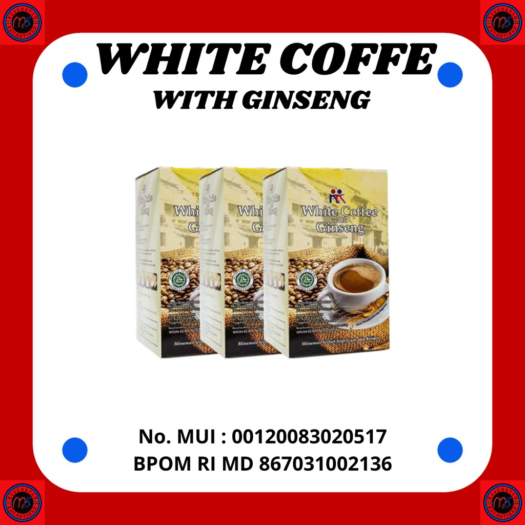

WHITE COFFE WITH GINSENG ( 3 X 10'S ) BPOM