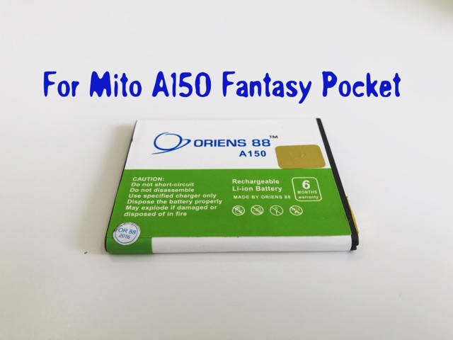 (P) Baterai batre battery Mito A150 Fantasy Pocket double power/IC oriens88
