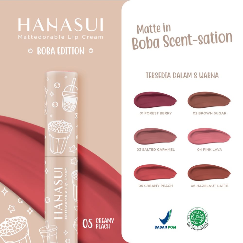 ByAdinda Hanasui Mattedorable Lip Cream  Lip tint Tintdorable LipTint | Lip Stain | dual function bibir blush on lip and cheek