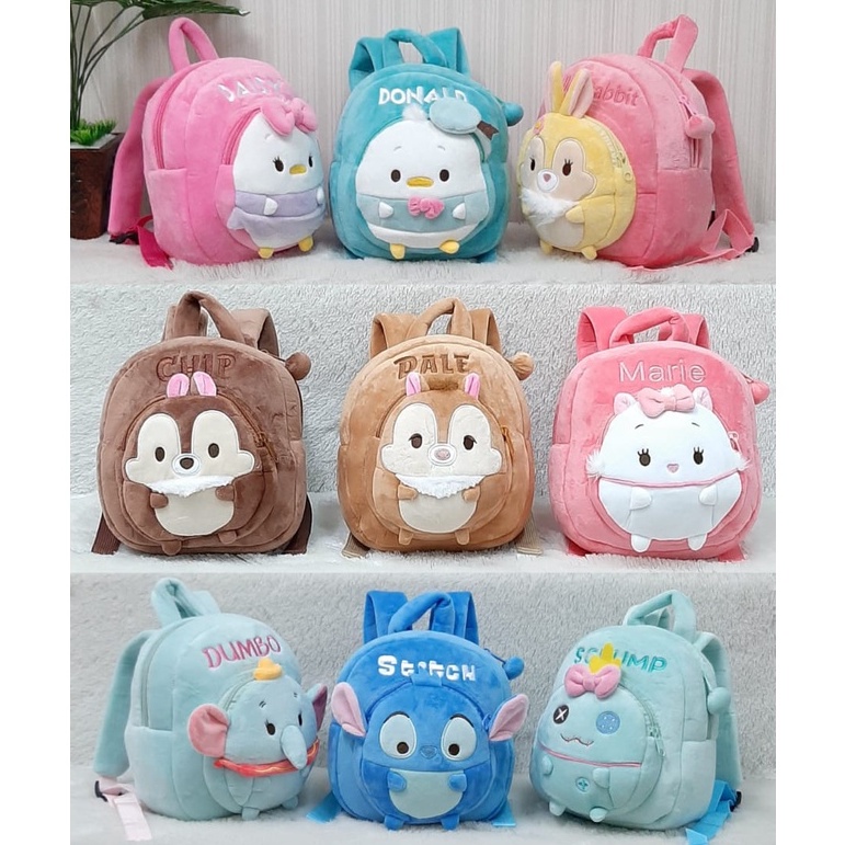 Tas Ransel Sekolah Ufufy Size M mickey Minnie Donald deasy stitch/Backpack Anak Paud/Tas Karakter