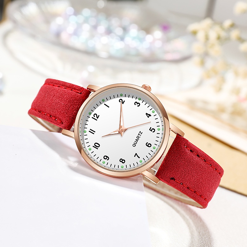 [COD] Jam Tangan Wanita Strap Pu Leather Casual Polos / Jam Tangan Wanita Quartz Analog Import