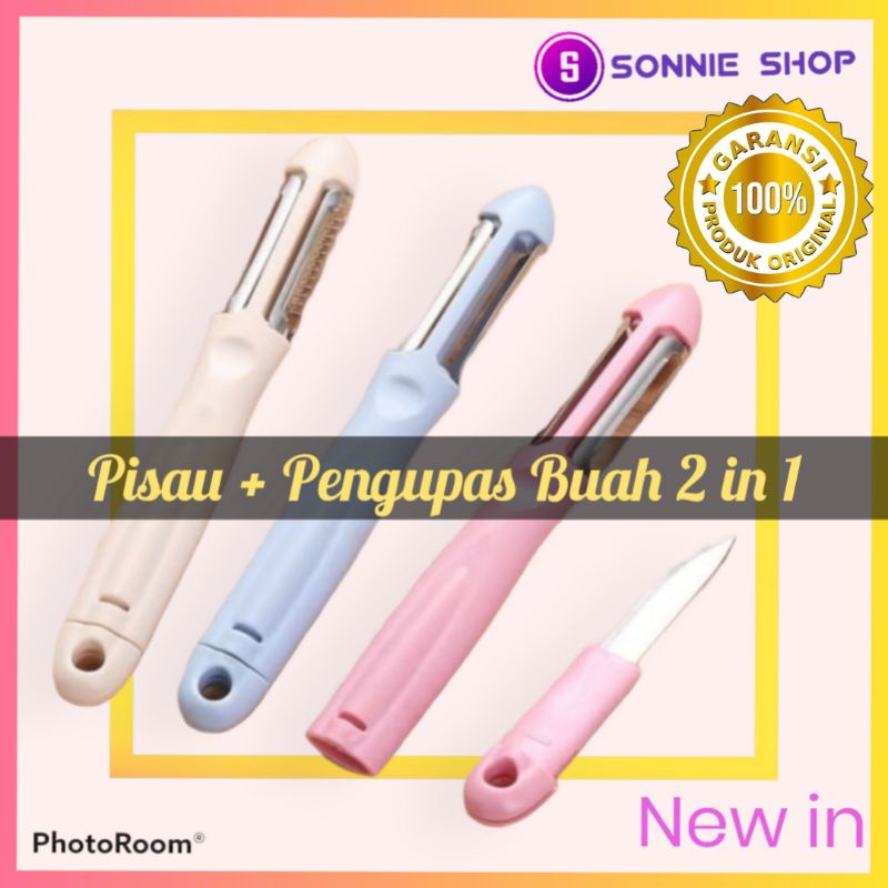 Sonnie_shop Pisau Dapur Multifungsi Buah & Sayur 3 In 1