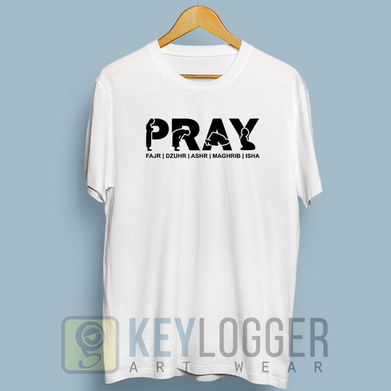 Kaos Dakwah Islami Pray Distro Muslim 68-putih