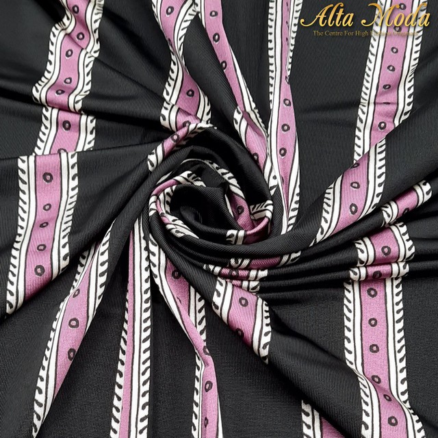 

Alta Moda Fancy Printed Stretch - Black Pink Lapel Design (1M)