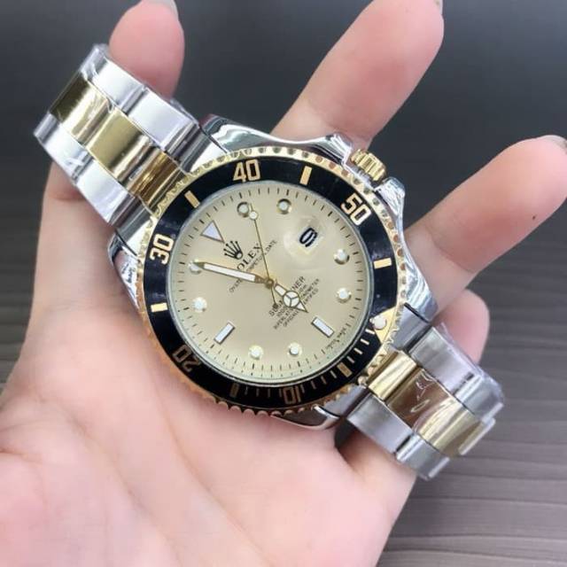 Jam Tangan Pria Rolex Rantai New Tanggal Aktif