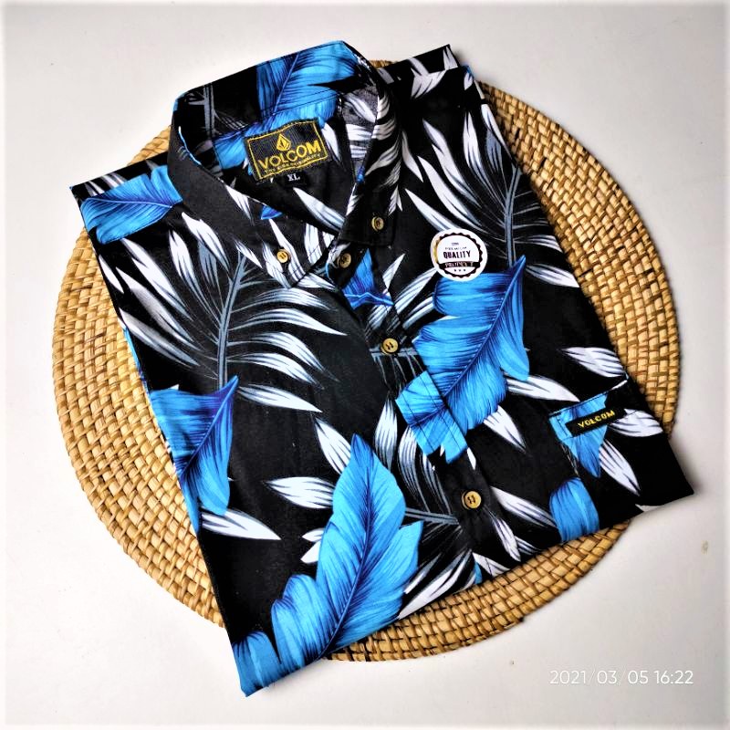 Kemeja Surfing Pria Lengan Pendek Bahan Katun 30s Premium