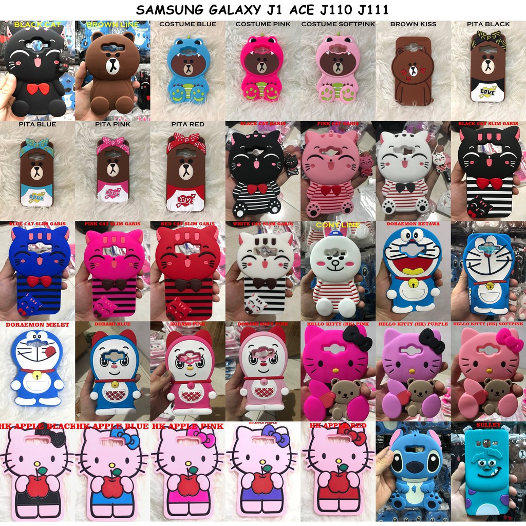 Case Samsung Galaxy J1 Ace J110 Sillikon 3D Kucing Lucky Softcase