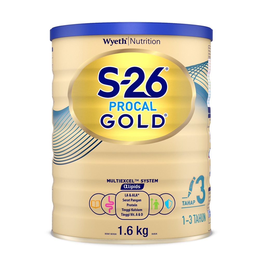 S-26 Procal GOLD Tahap 3 Vanila Susu Pertumbuhan Anak Usia 1-3 Tahun, Kaleng 1600 gr