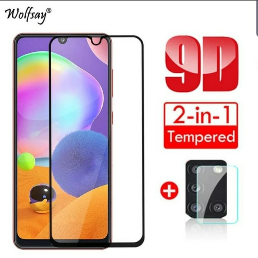 Tempered Glass 9D SAMSUNG A51 A71 A31 + Tg Lensa Camera 2in1